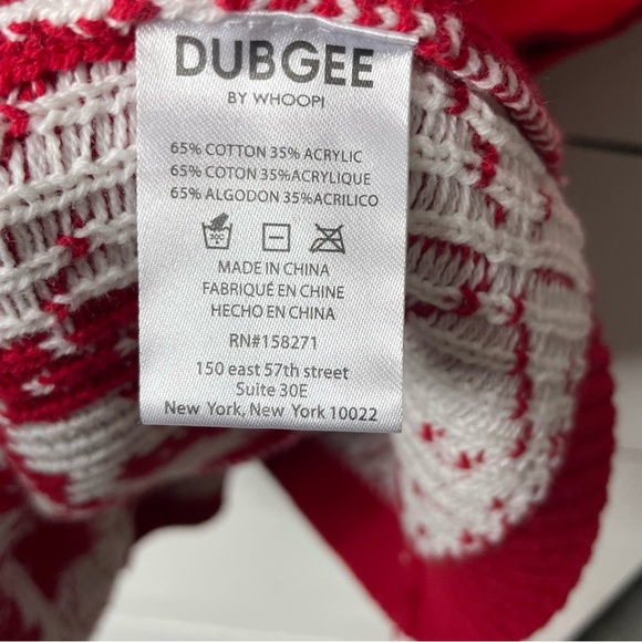 Dubgee Red White Poncho Oversized Red White Snowman Size Small Medium - Picture 7 of 7